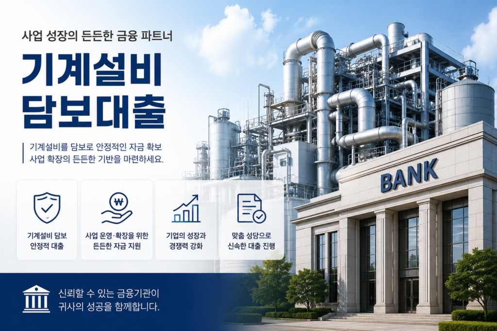 기계설비 담보대출 가능한 은행
